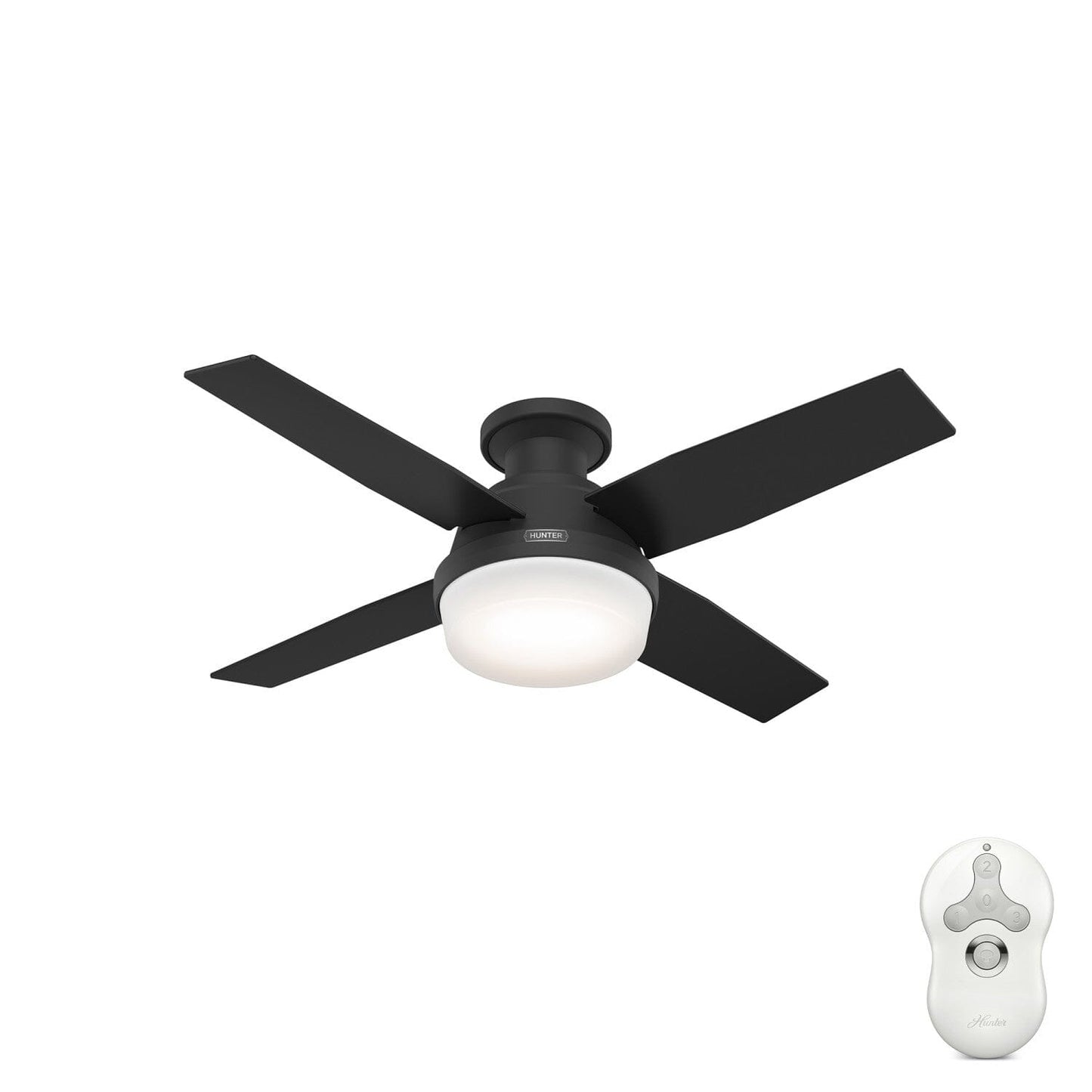 Dempsey Low Profile With Light 44 Inch Ceiling Fan Hunter