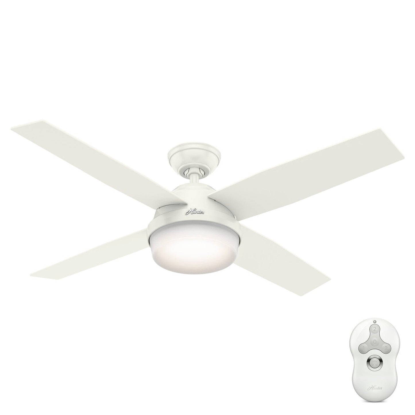 Dempsey Outdoor with Light 52 inch Ceiling Fans Hunter Fresh White - Washed Oak 