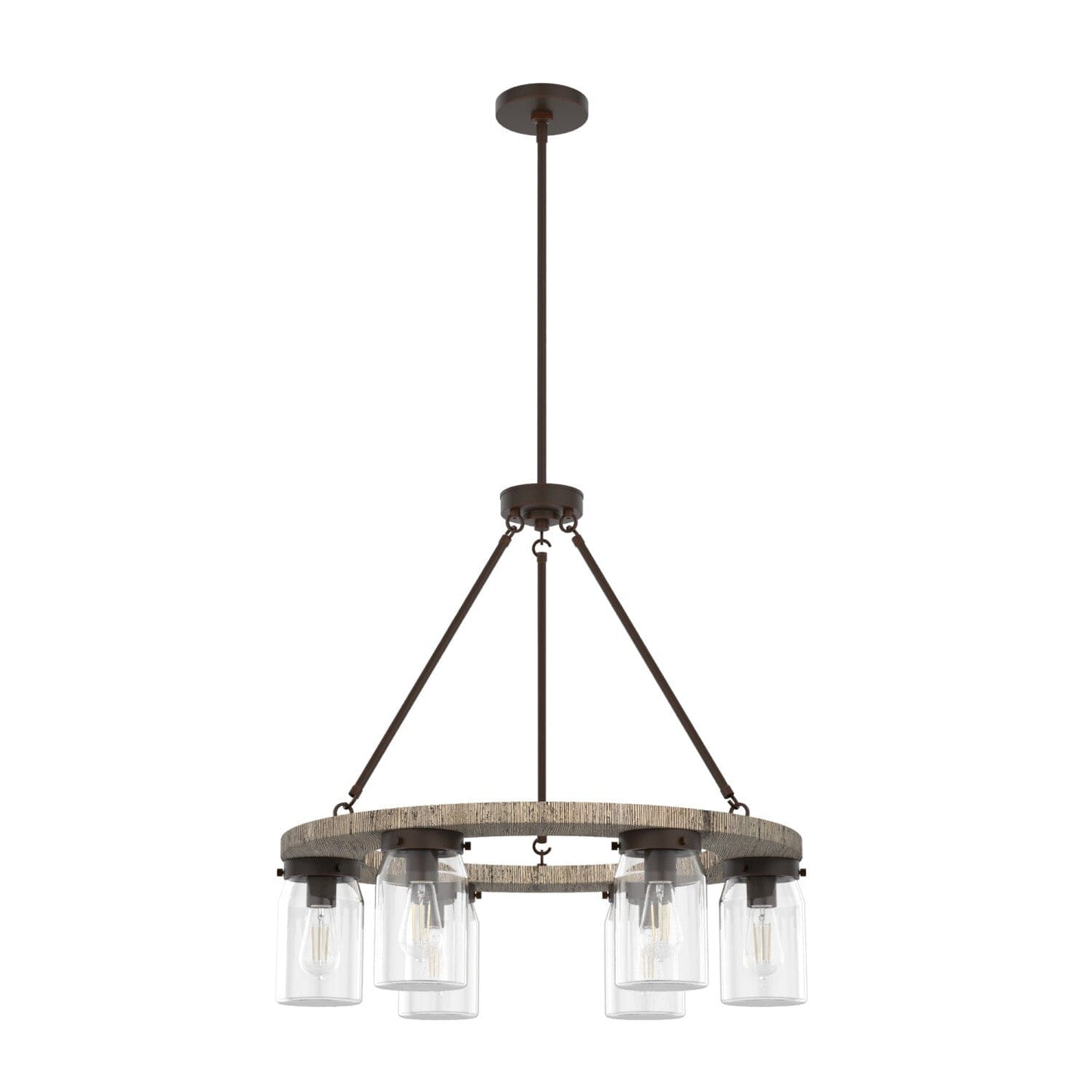 Devon Park 6 Light Chandelier Lighting Hunter Onyx Bengal - Barnwood 