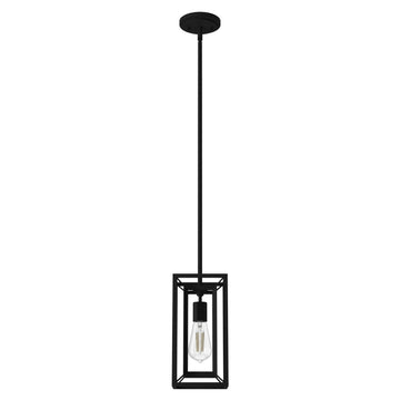 Doherty 1 Light Mini Pendant Lighting Hunter Natural Black Iron 