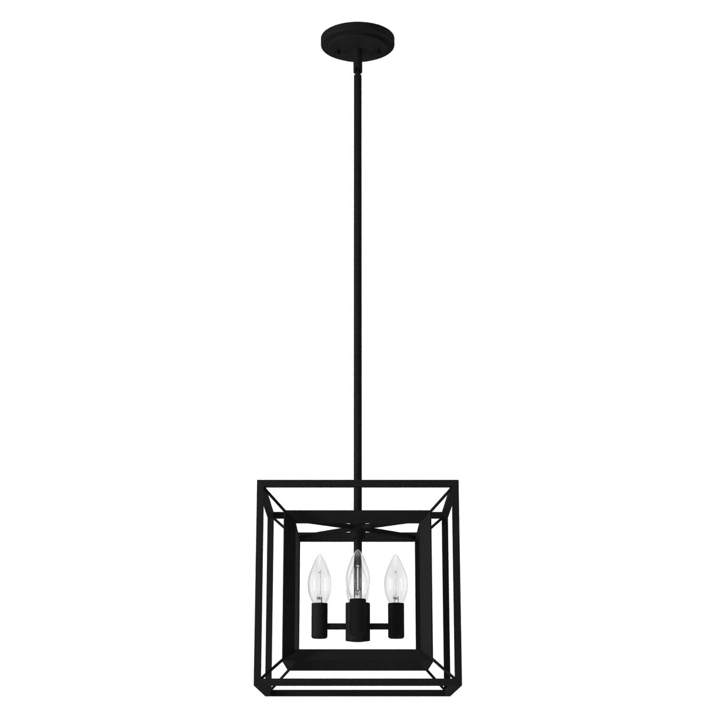 Doherty Convertible 4 Light Pendant 12 inch Lighting Hunter Natural Black Iron - None 