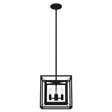 Doherty Convertible 4 Light Pendant 12 inch Lighting Hunter Natural Black Iron - None 