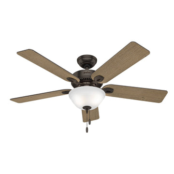 Dominion II with LED Bowl 52 inch Ceiling Fans Hunter Premier Bronze - Aged Oak 