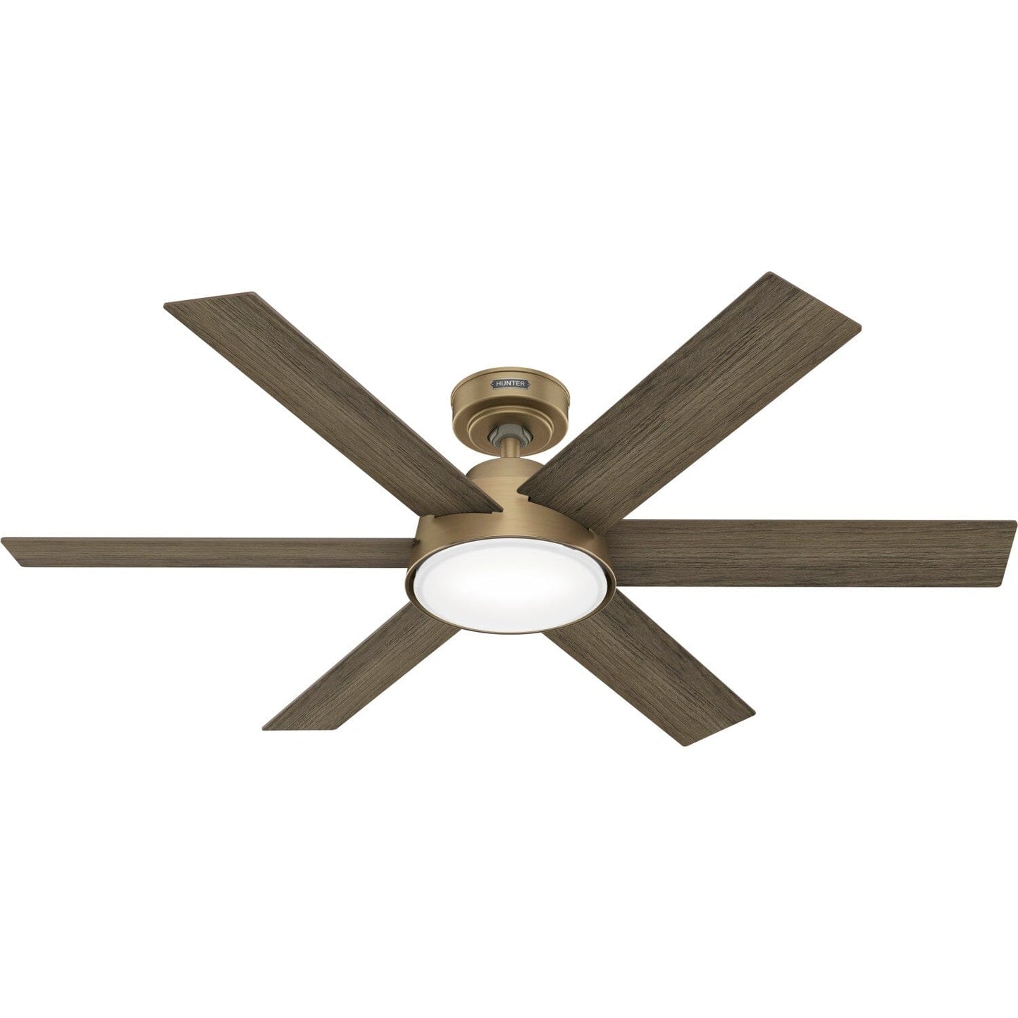 Donatella with LED Light 52inch Ceiling Fans Hunter Luxe Gold - Warm Grey Oak 