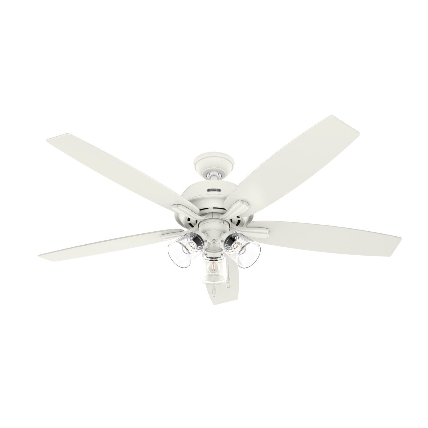 Dondra with 3 Lights 60 inch Ceiling Fans Hunter Matte White - Light Oak 