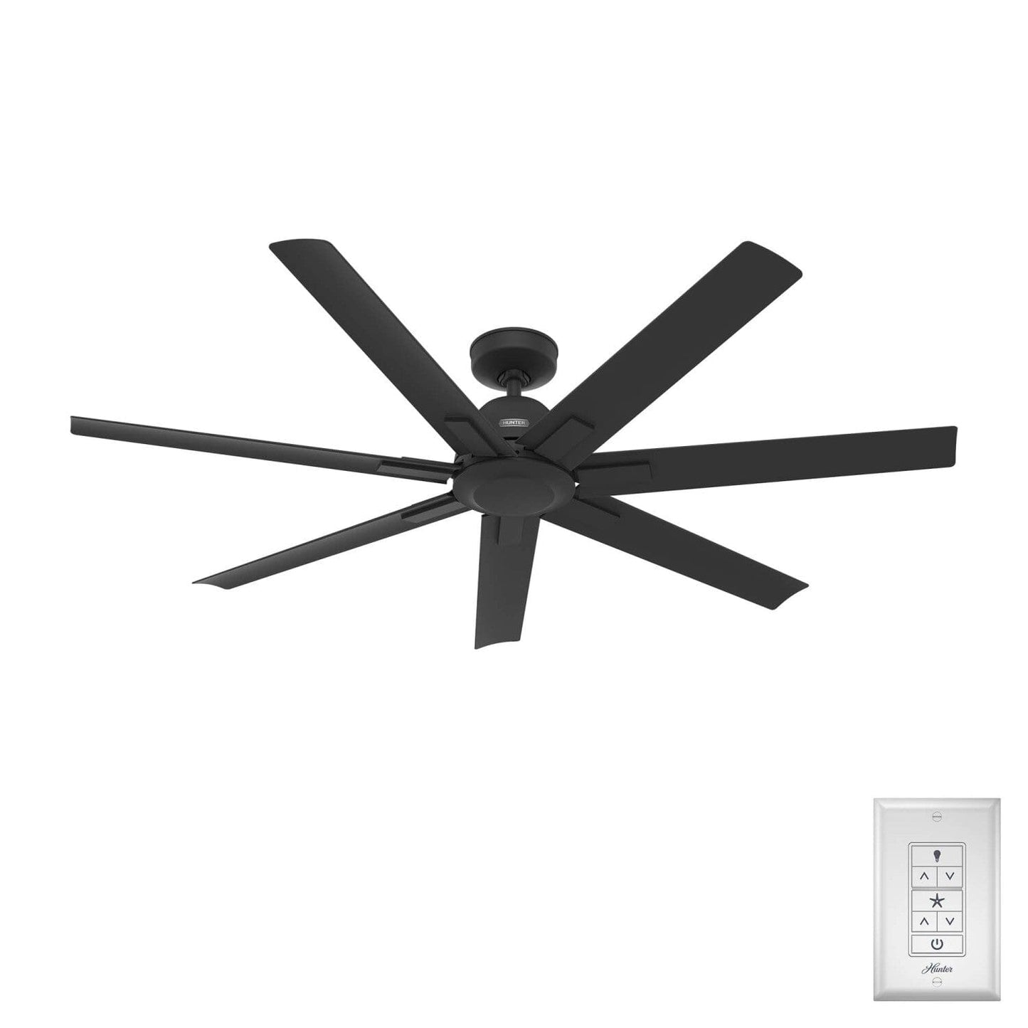 Downtown Outdoor 60 inch Ceiling Fans Hunter Matte Black - Matte Black 