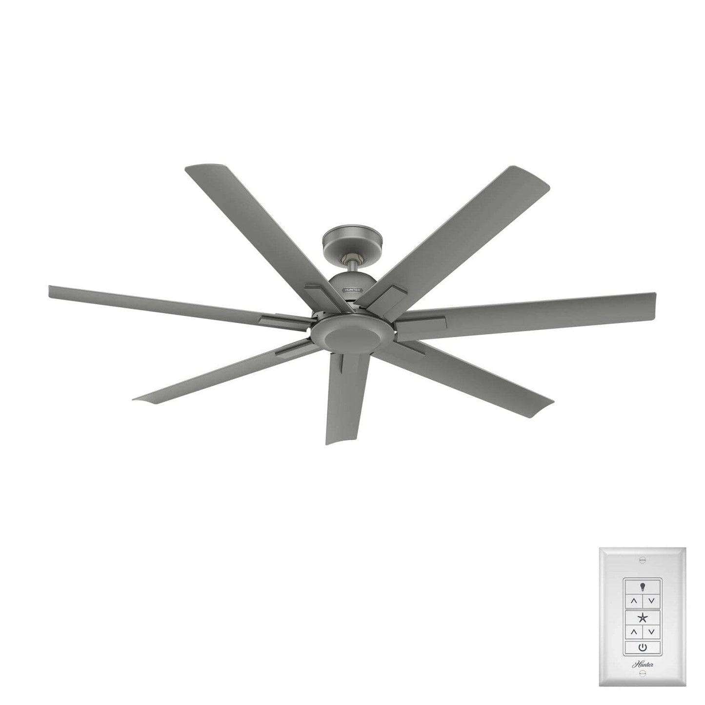 Downtown Outdoor ENERGY STAR 60 inch Ceiling Fans Hunter Matte Silver - Matte Silver 