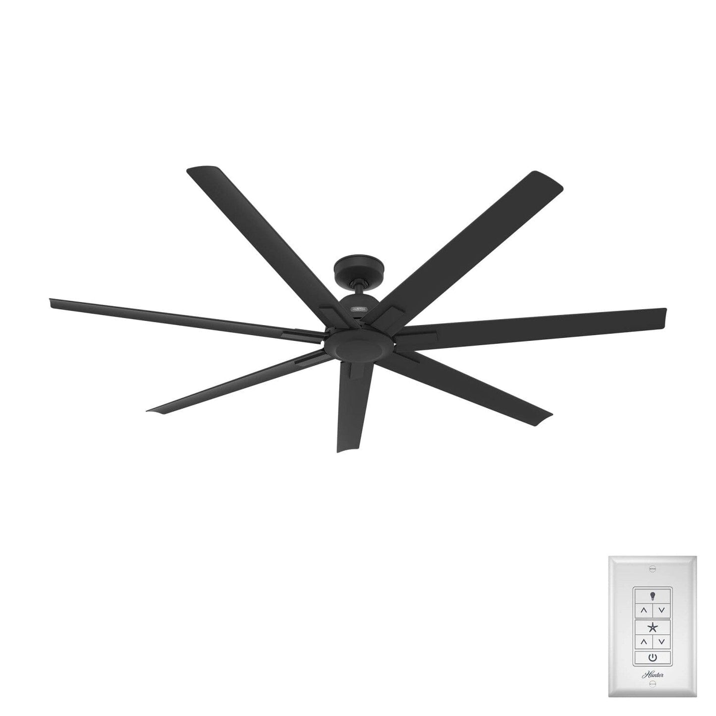 Downtown Outdoor ENERGY STAR 72 inch Ceiling Fans Hunter Matte Black - Matte Black 