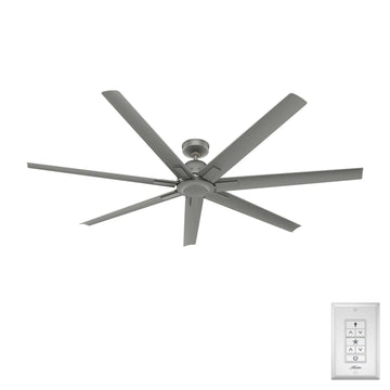 Downtown Outdoor ENERGY STAR 72 inch Ceiling Fans Hunter Matte Silver - Matte Silver 
