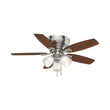 Durant 3 Light Low Profile with 3 Lights 44 inch Ceiling Fans Casablanca Brushed Nickel - Walnut 