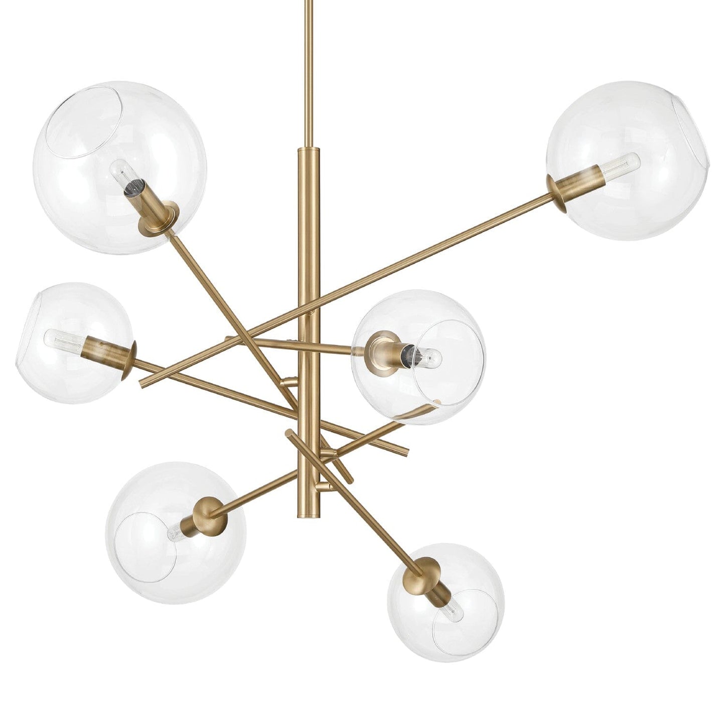 Farling 6 Light Extra Large 43 Inch Chandelier Lighting Hunter Alturas Gold - Clear 