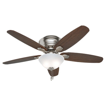 Fremont Low Profile with Light Maple Blades 52 inch Ceiling Fans Hunter Brushed Nickel - Roasted Walnut 