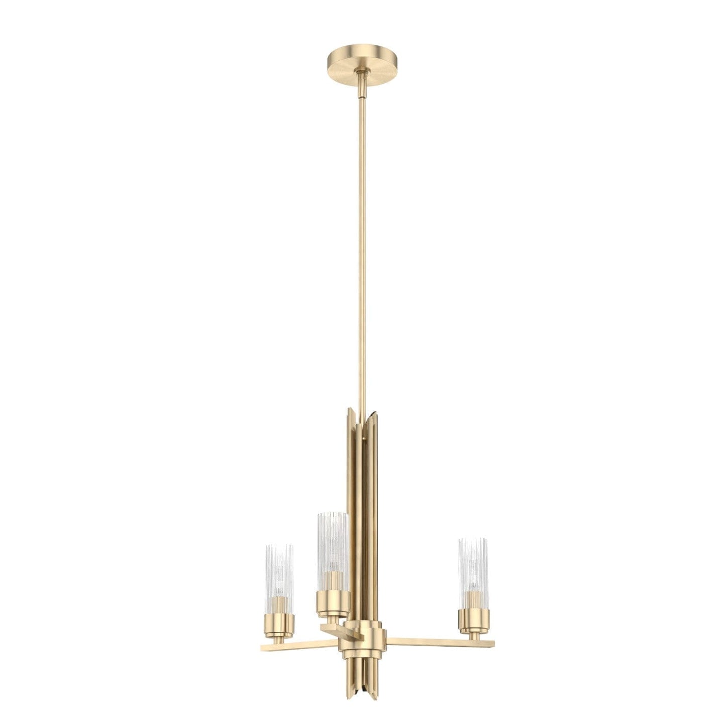 Gatz 3 Light Chandelier Lighting Hunter Alturas Gold - Ribbed 