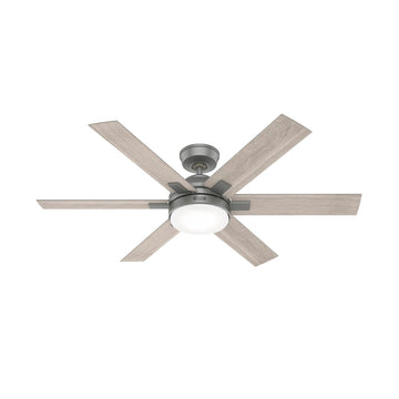 Georgetown with LED Light and Remote Control 52 inch Ceiling Fans Hunter Matte Silver - Light Gray Oak 