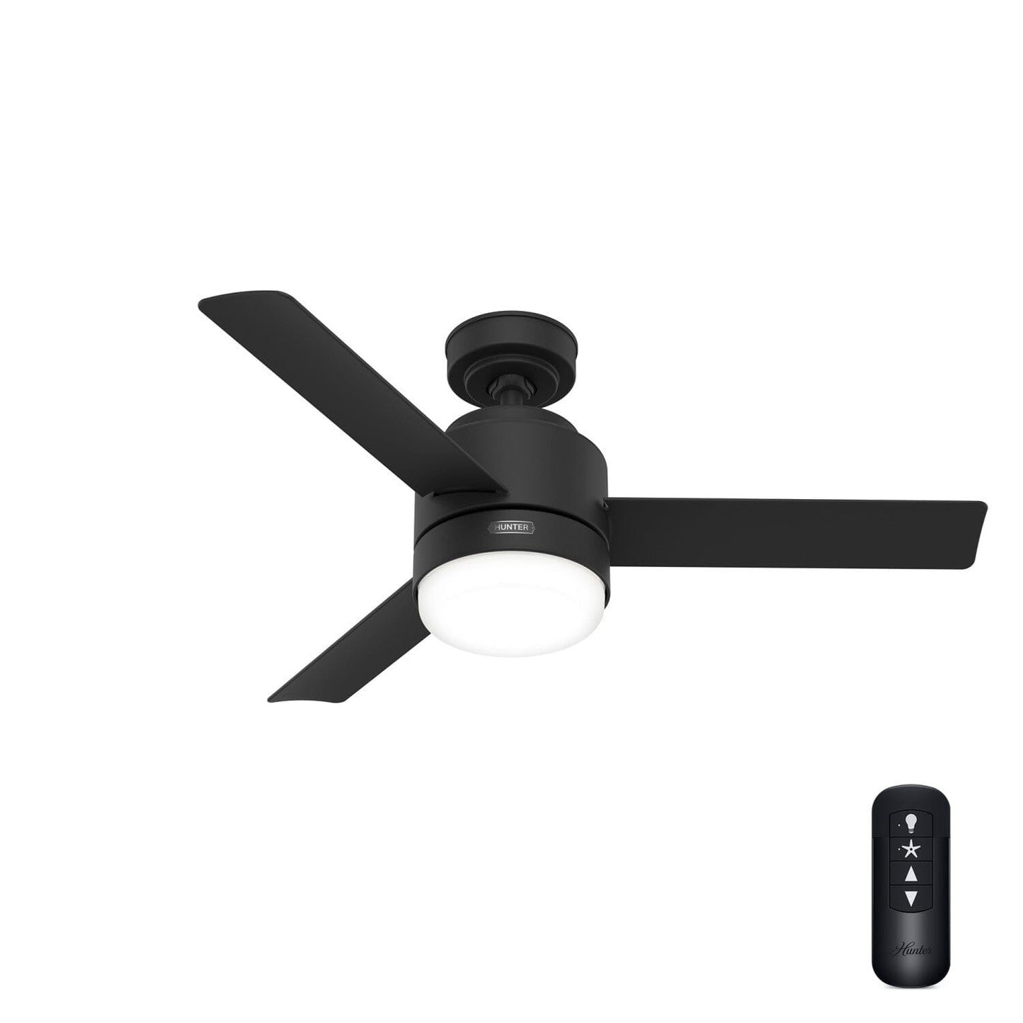 Gilmour Outdoor with LED Light 44 inch Ceiling Fans Hunter Matte Black - Matte Black 