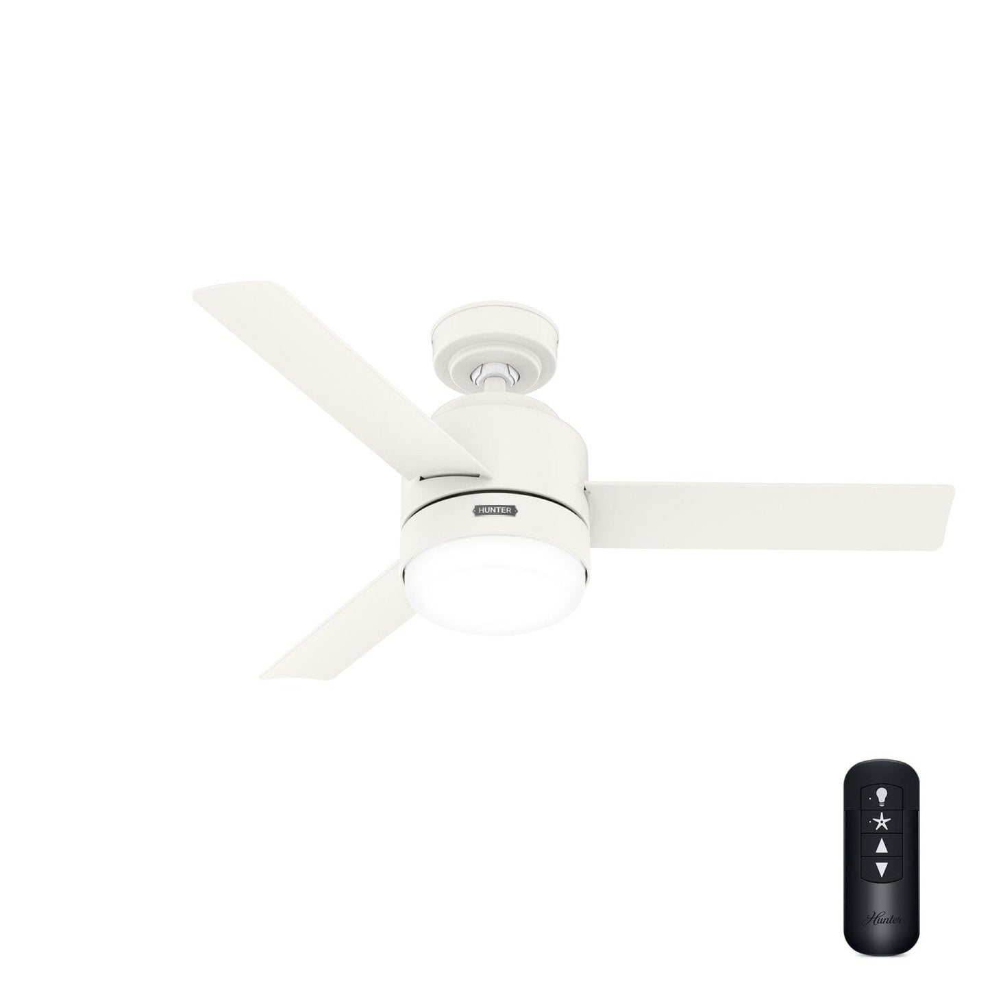 Gilmour Outdoor with LED Light 44 inch Ceiling Fans Hunter Matte White - Matte White 