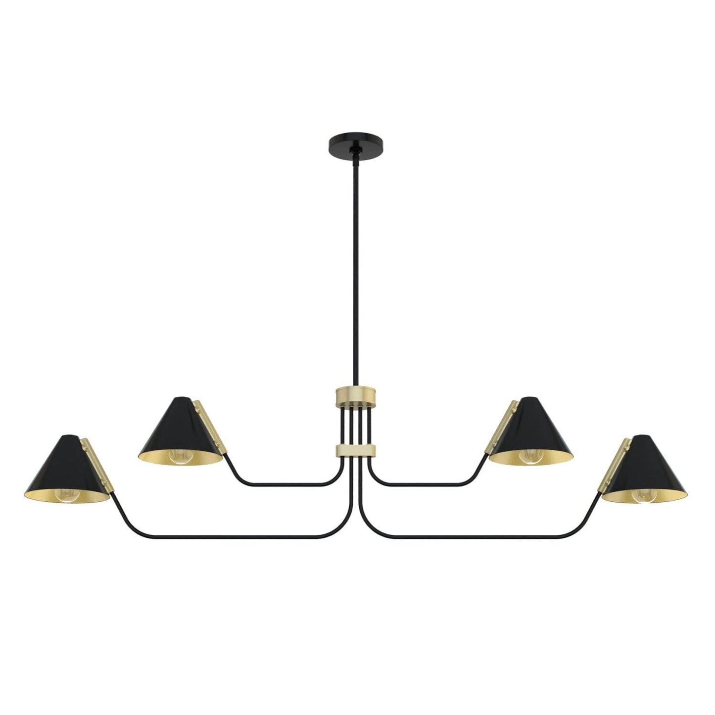 Grove Isle 4 Light Chandelier Lighting Hunter Matte Black - Modern Brass 