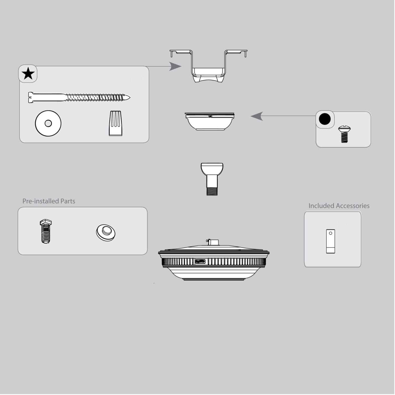 Hanging System Kit-Fresh White - K006502W42 Service Parts Hunter 