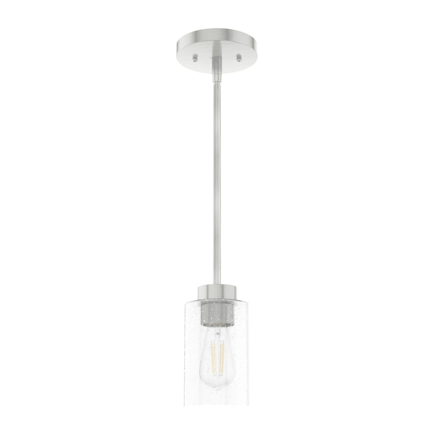 Hartland 1 Light Mini Pendant Lighting Hunter Brushed Nickel - Seeded 