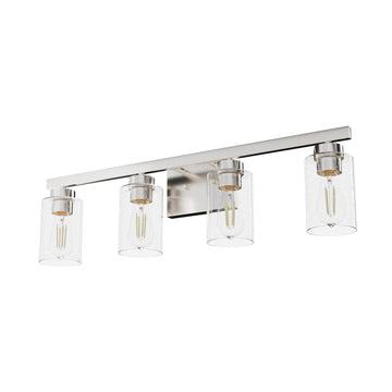 Hartland 4 Light Vanity Lighting Hunter Brushed Nickel - Seeded 