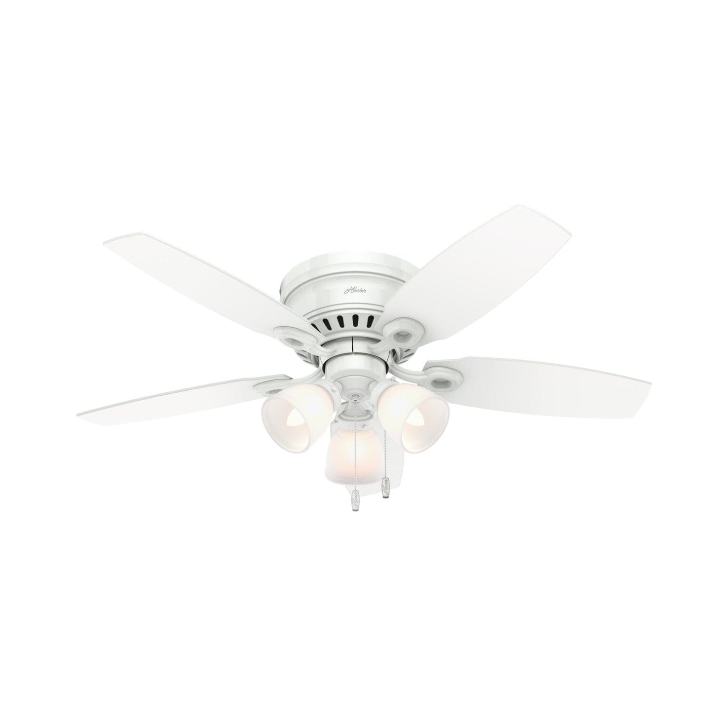 Hatherton Low Profile with 3 Lights 46 inch Ceiling Fans Hunter Snow White - Snow White 