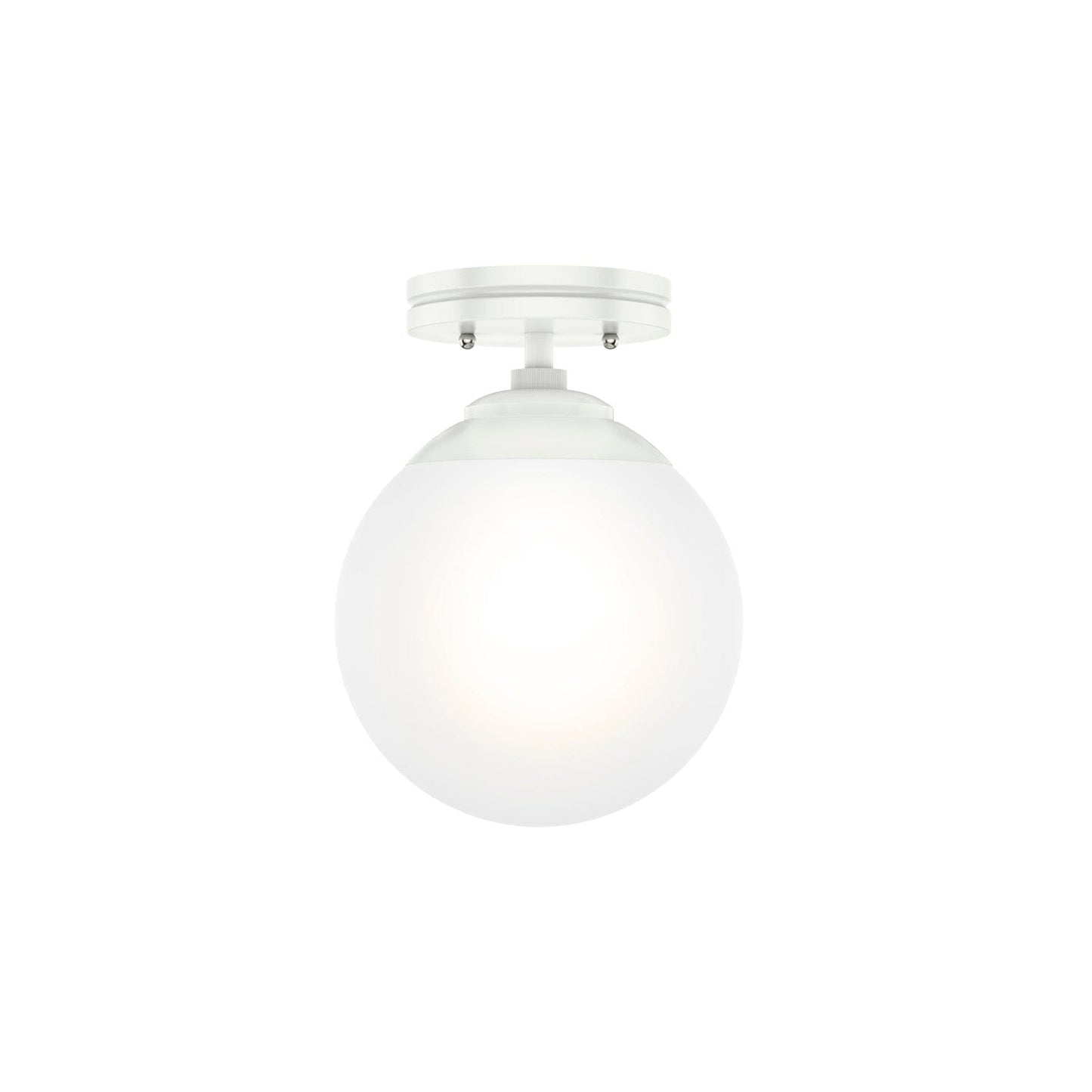 Hepburn 1 Light Semi-Flush Mount Lighting Hunter Matte White - Cased White 