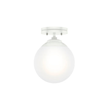 Hepburn 1 Light Semi-Flush Mount Lighting Hunter Matte White - Cased White 