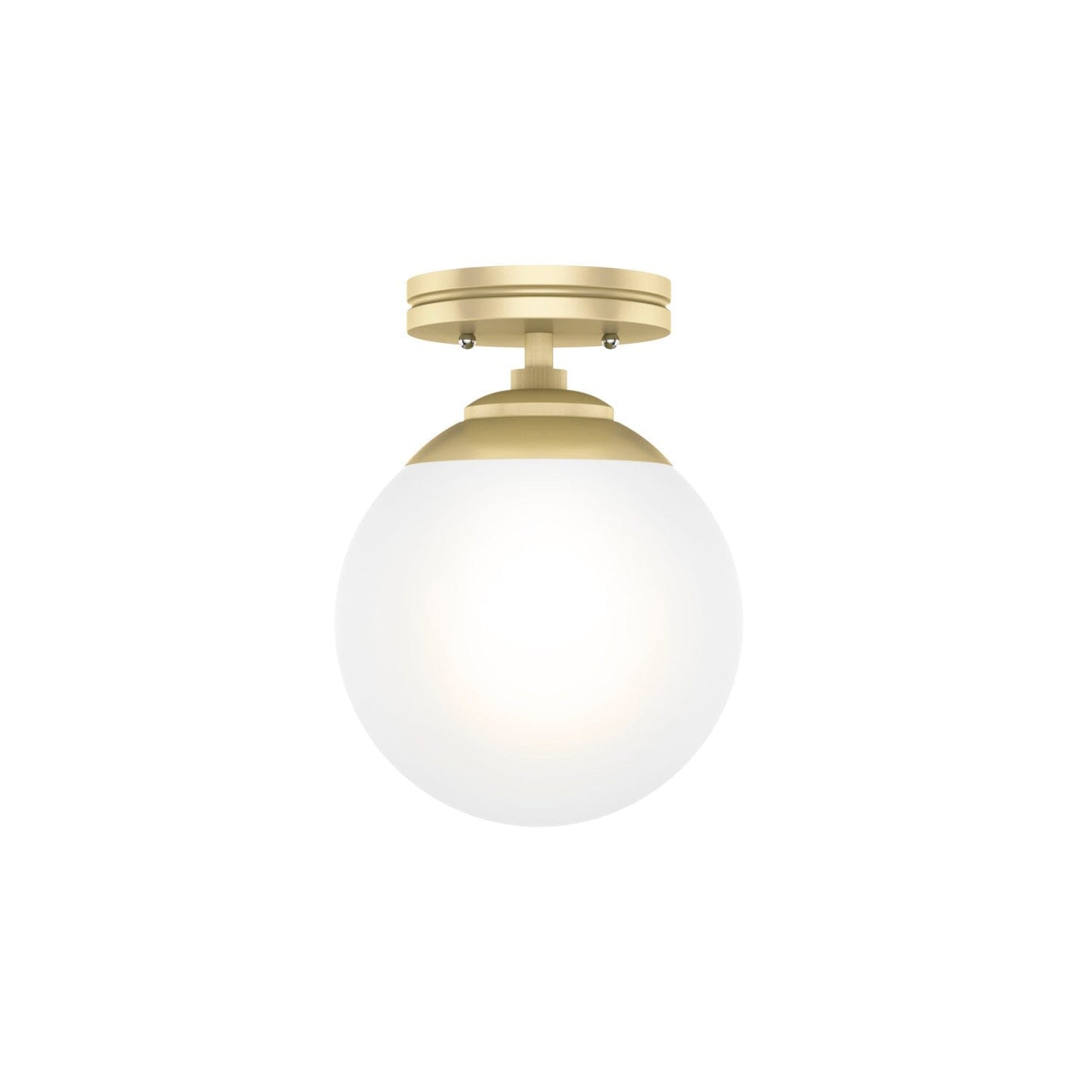Hepburn 1 Light Semi-Flush Mount Lighting Hunter Modern Brass - Cased White 