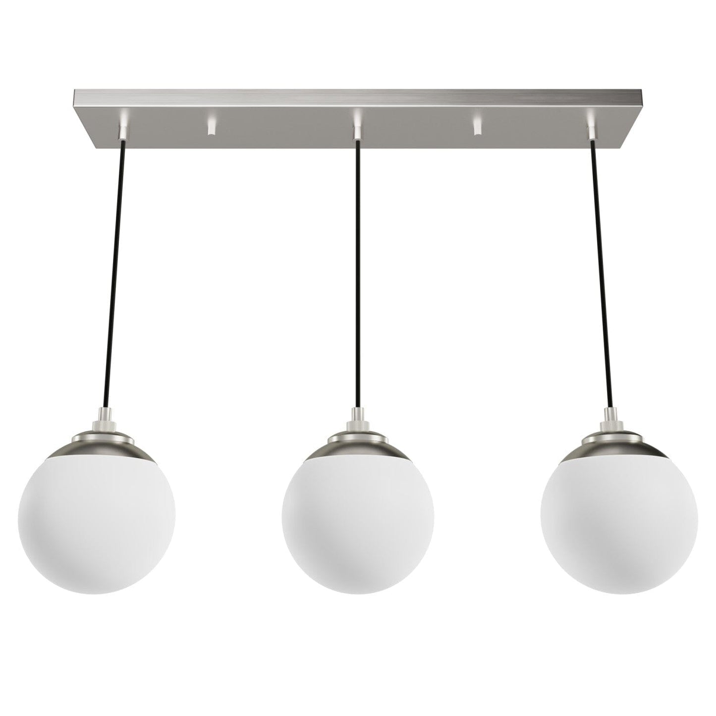 Hepburn 3 Light Linear Cluster Lighting Hunter Brushed Nickel - Cased White 