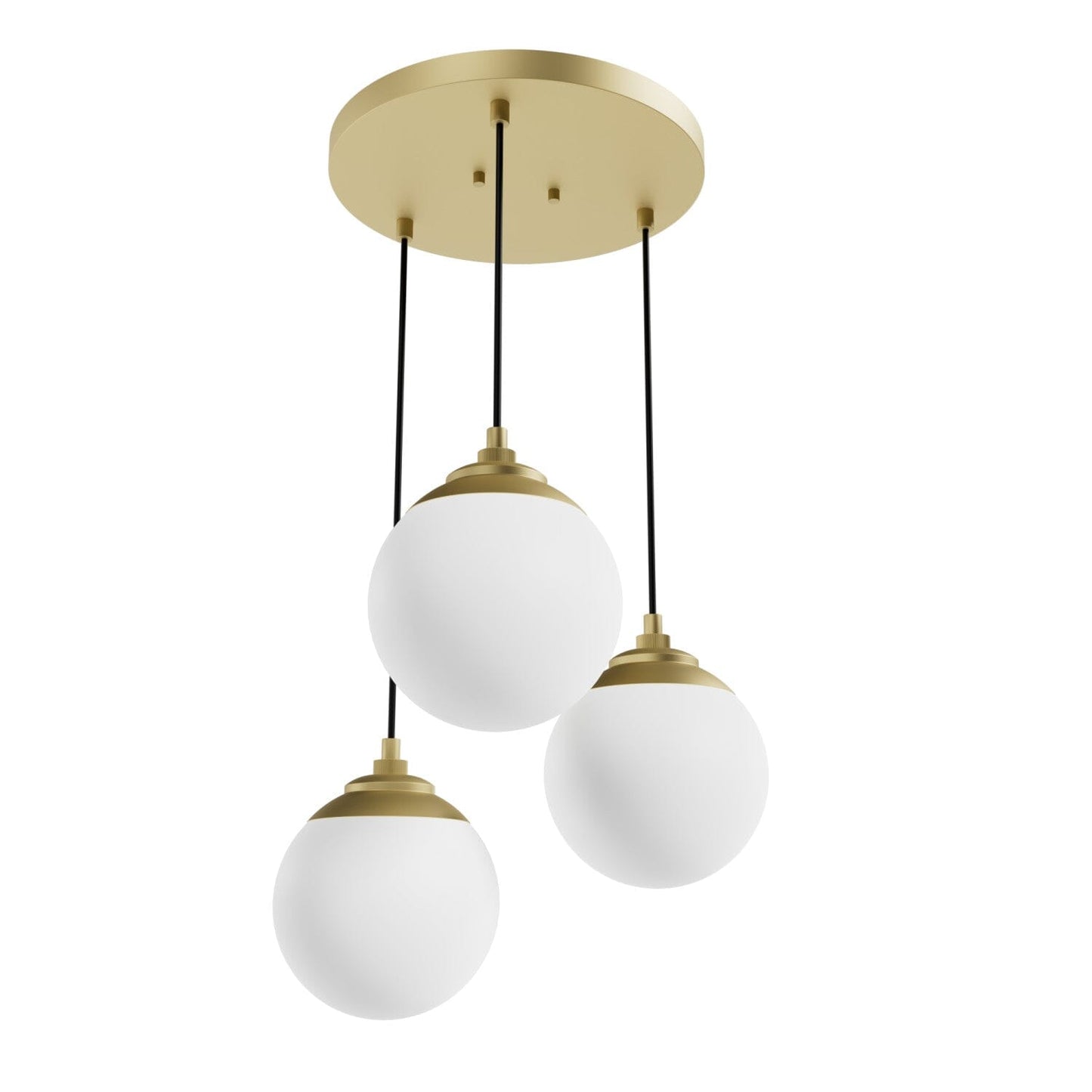 Hepburn 3 Light Round Cluster Lighting Hunter Modern Brass - Cased White 