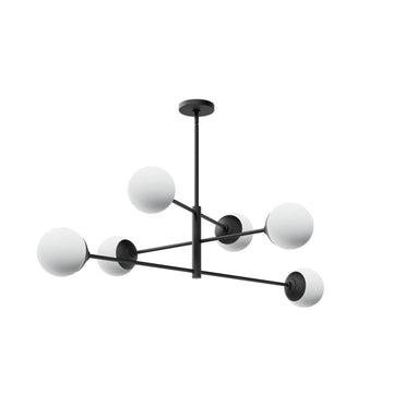 Hepburn 6 Light Extra Large 48 Inch Chandelier Lighting Hunter Matte Black - Cased White 
