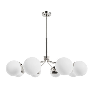 Hepburn Chandelier 8 Light Lighting Hunter Brushed Nickel - Cased White 