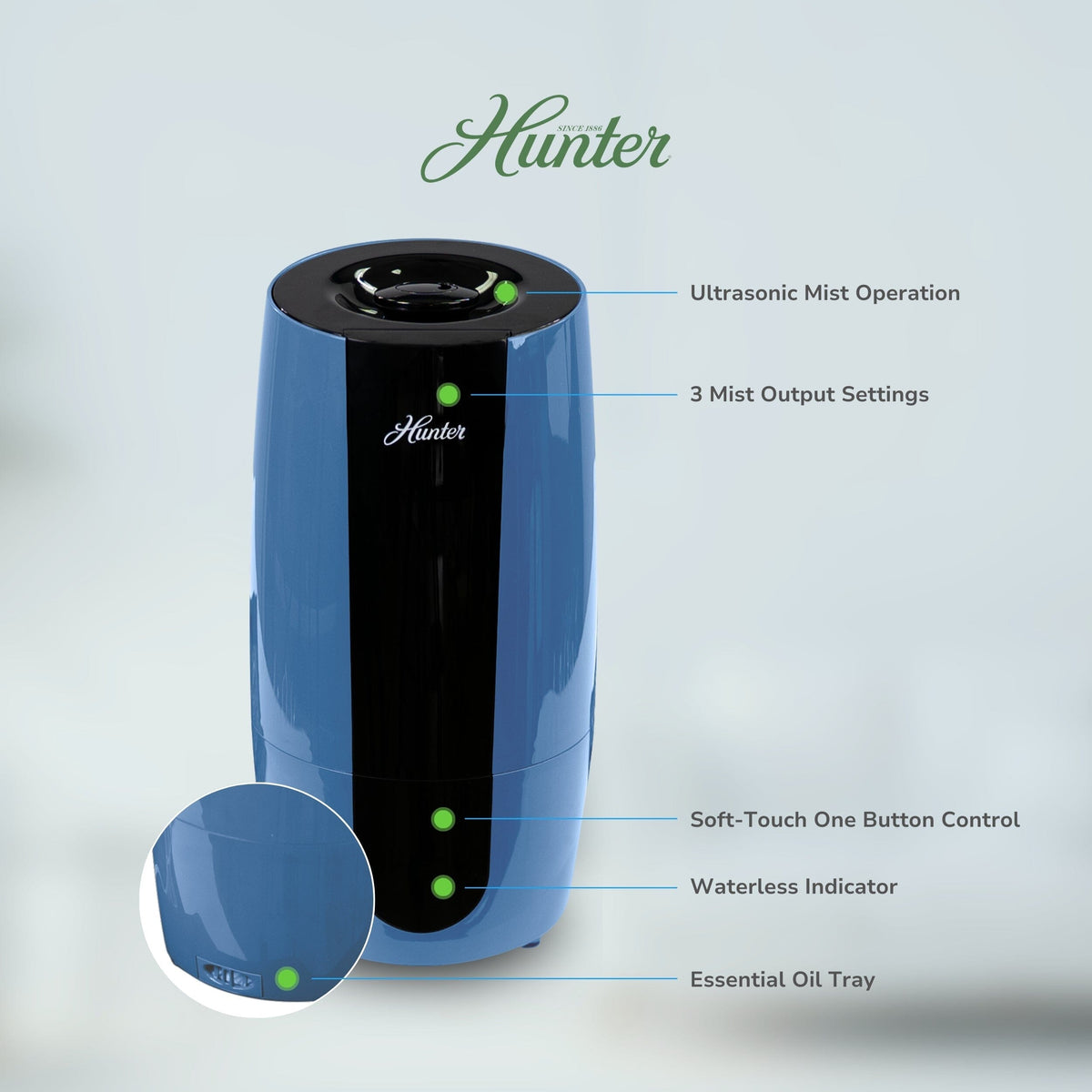 Aspire Cool Mist 0.7 Gal Ultrasonic Humidifier HHU475 Home & Garden > Household Appliances > Climate Control Appliances > Humidifiers Hunter Pure Air 