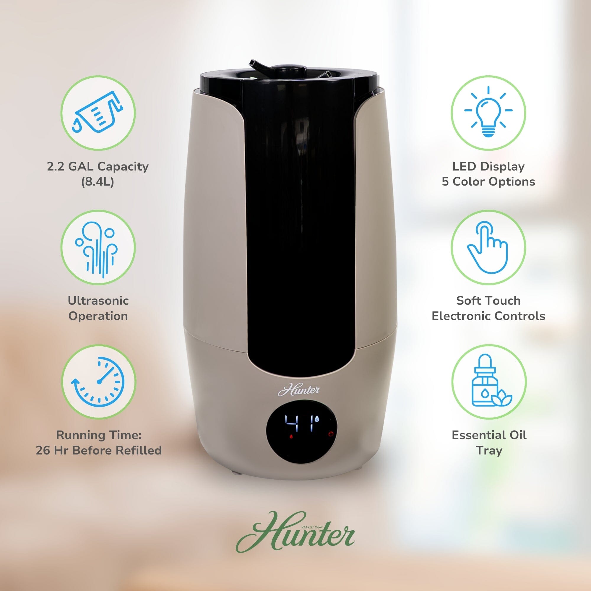 HHU400 Aspire Ultrasonic Cool Mist Humidifier – Hunter Fan