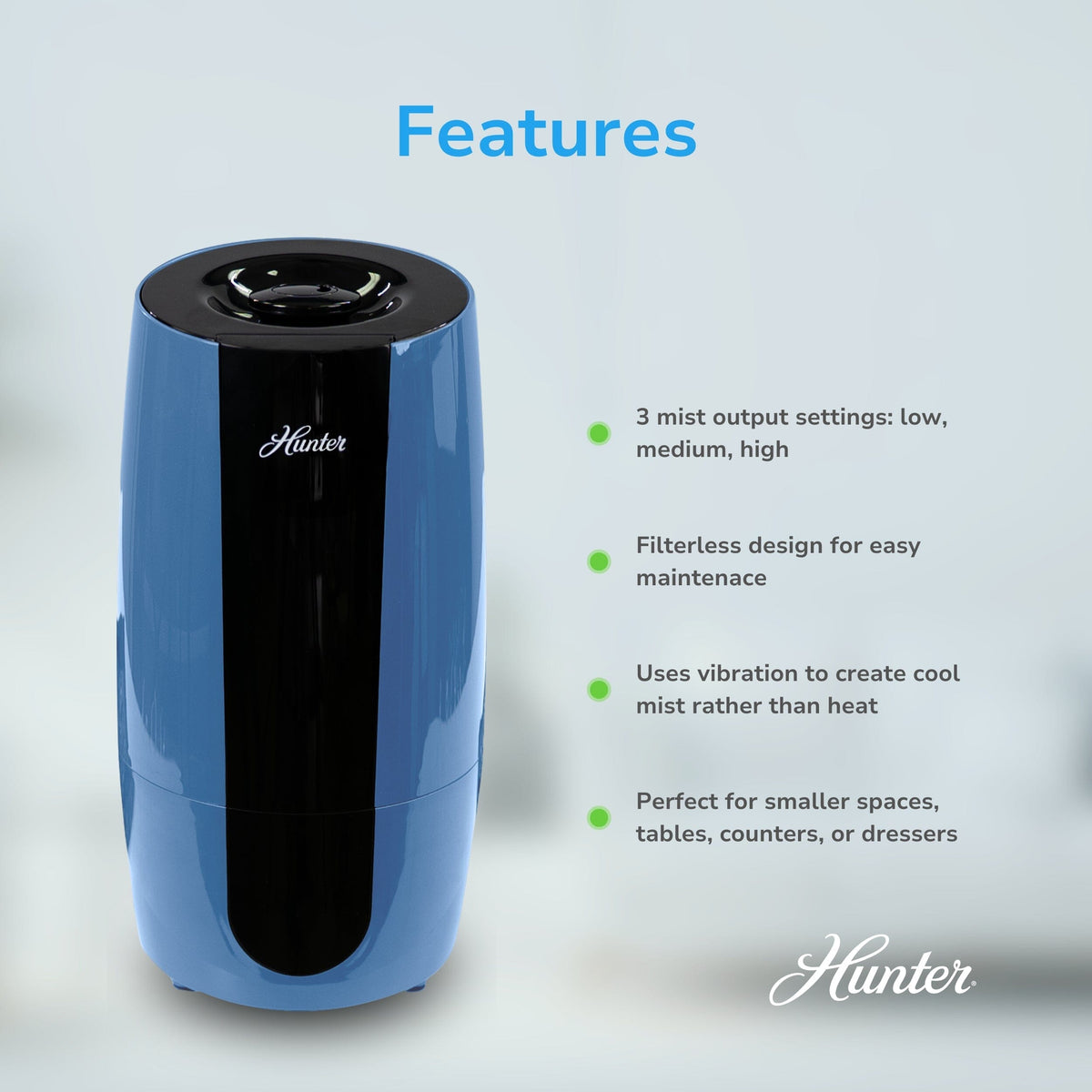 Aspire Cool Mist 0.7 Gal Ultrasonic Humidifier HHU475 Home & Garden > Household Appliances > Climate Control Appliances > Humidifiers Hunter Pure Air 