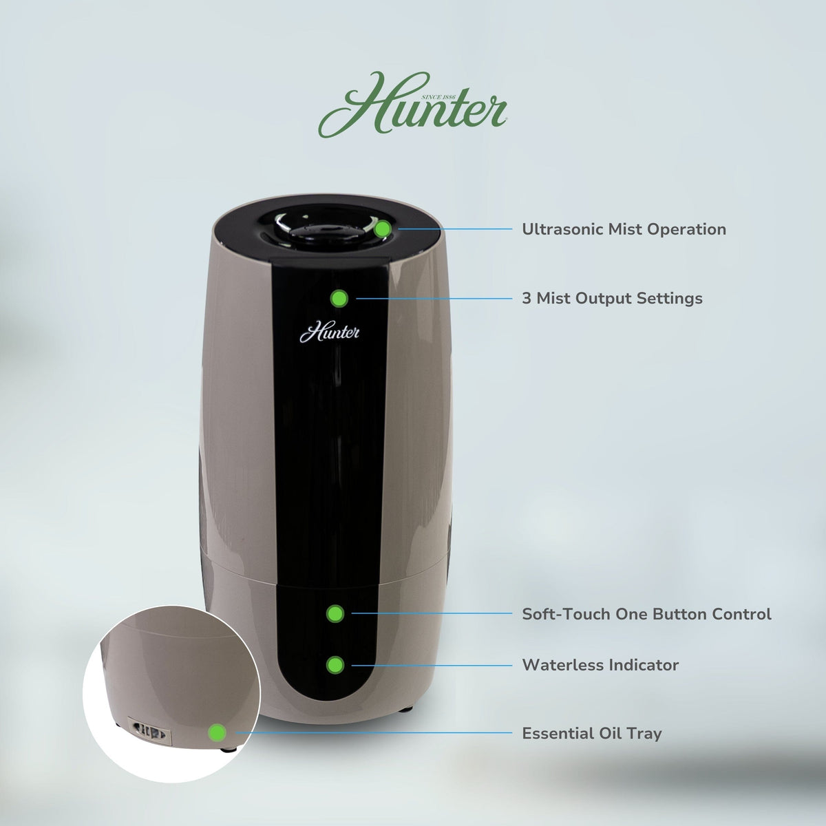 Aspire Cool Mist 0.7 Gal Ultrasonic Humidifier HHU475 Home & Garden > Household Appliances > Climate Control Appliances > Humidifiers Hunter Pure Air 