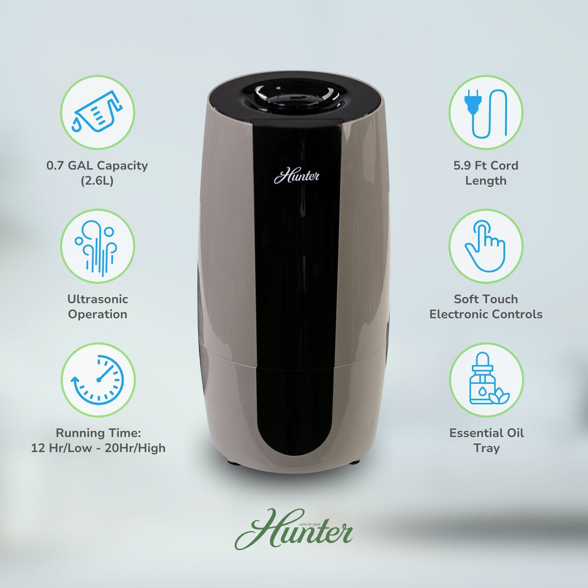Aspire Cool Mist 0.7 Gal Ultrasonic Humidifier HHU475 Home & Garden > Household Appliances > Climate Control Appliances > Humidifiers Hunter Pure Air 