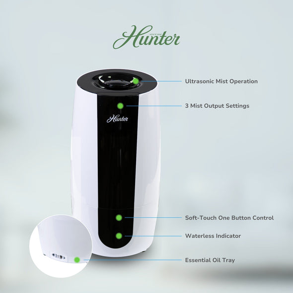 Aspire Cool Mist 0.7 Gal Ultrasonic Humidifier HHU475 Home & Garden > Household Appliances > Climate Control Appliances > Humidifiers Hunter Pure Air 