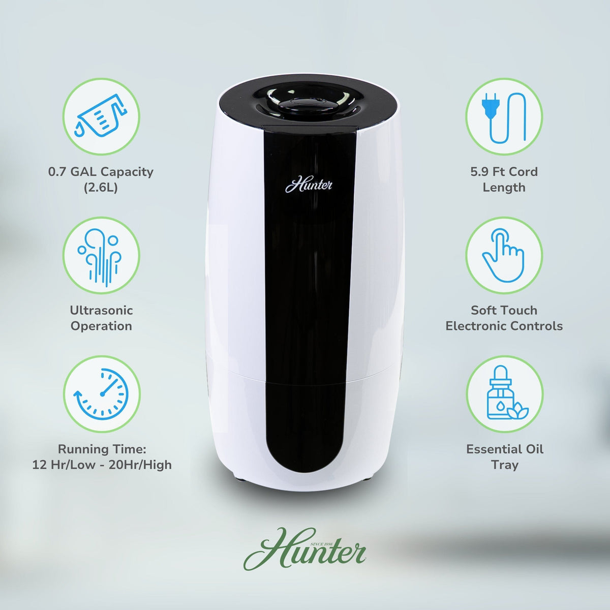 Aspire Cool Mist 0.7 Gal Ultrasonic Humidifier HHU475 Home & Garden > Household Appliances > Climate Control Appliances > Humidifiers Hunter Pure Air 