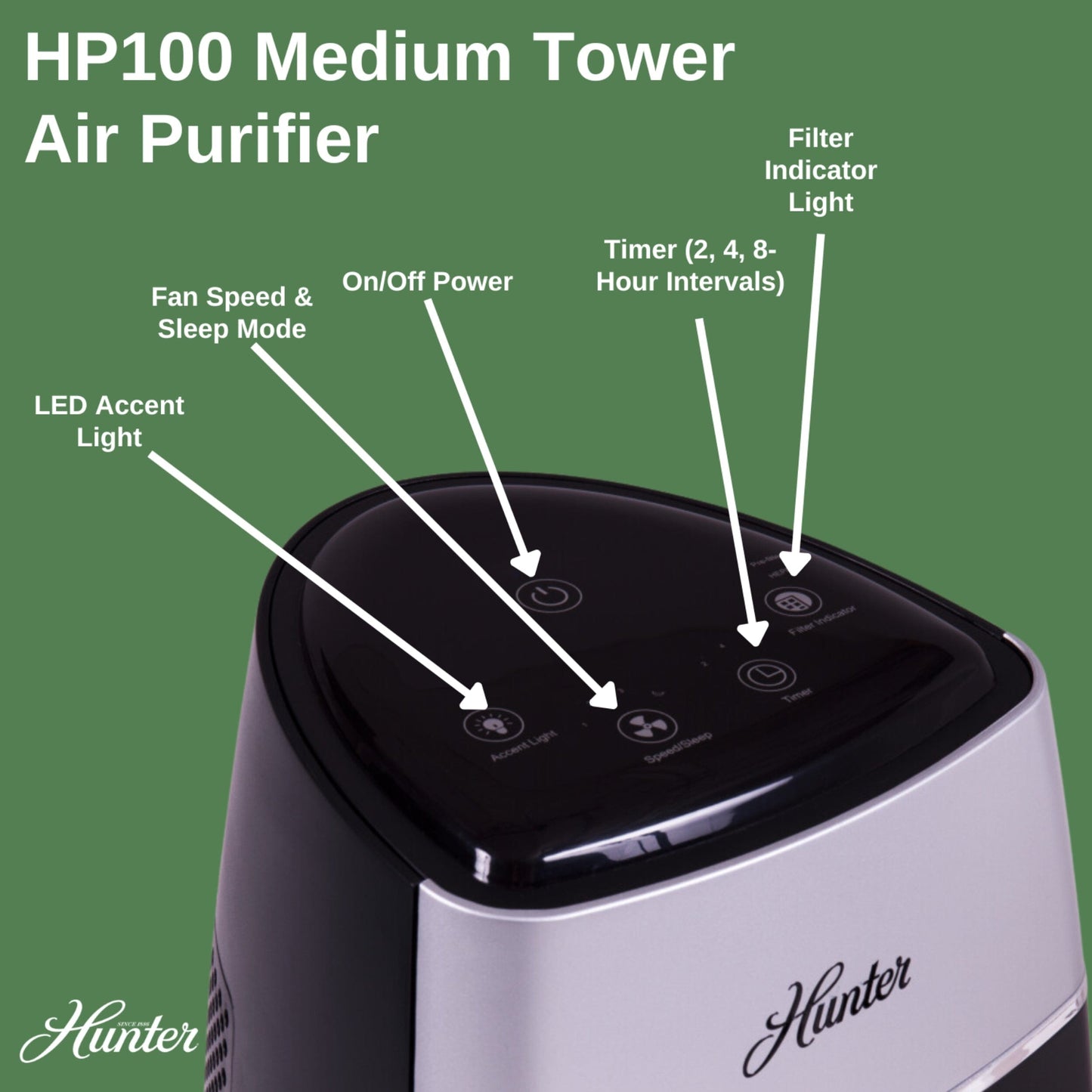 Medium Tower Air Purifier HP100 Service Parts Hunter Pure Air 