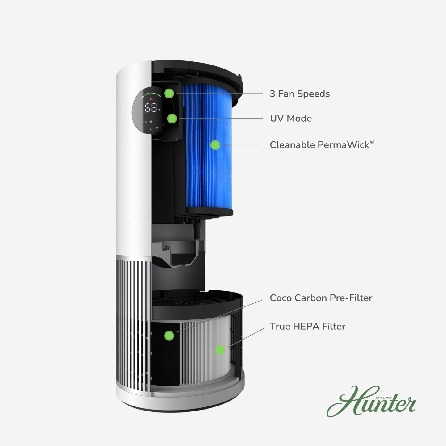 HPH625 2-in-1 True HEPA Air Purifier & Humidifier Collective Hunter Pure Air 