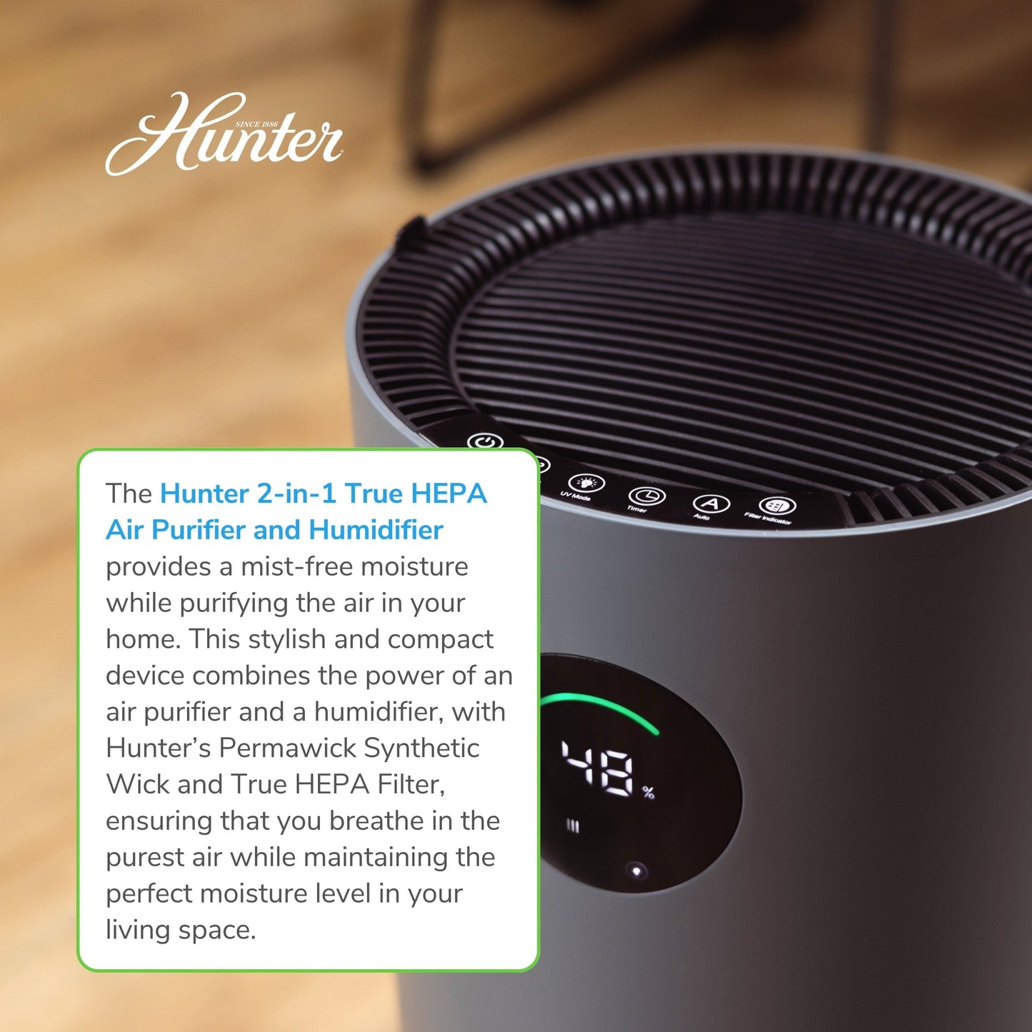 HPH625 2-in-1 True HEPA Air Purifier & Humidifier Collective Hunter Pure Air 
