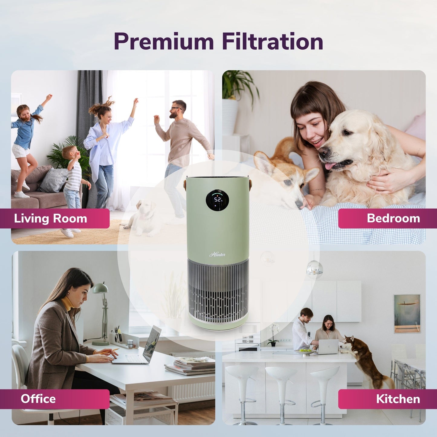 HPH625 2-in-1 True HEPA Air Purifier & Humidifier Collective Hunter Pure Air 