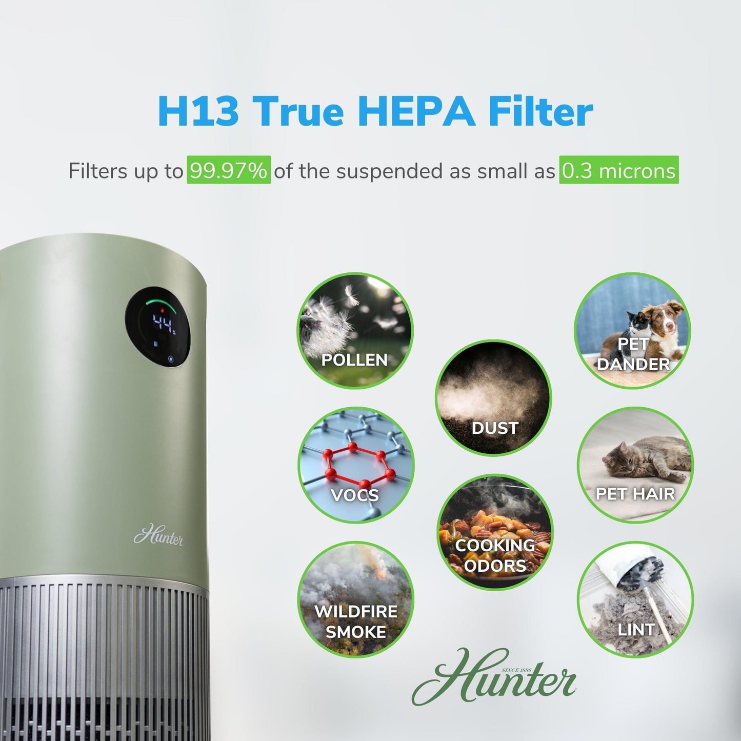 HPH625 2-in-1 True HEPA Air Purifier & Humidifier Collective Hunter Pure Air 