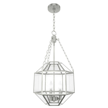 Indria 3 Light Pendant 15 inch Lighting Hunter Brushed Nickel - Seeded 