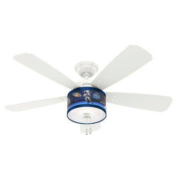 Jesse with Light 48 inch Ceiling Fans Hunter Fresh White - Belle Aire Blue 
