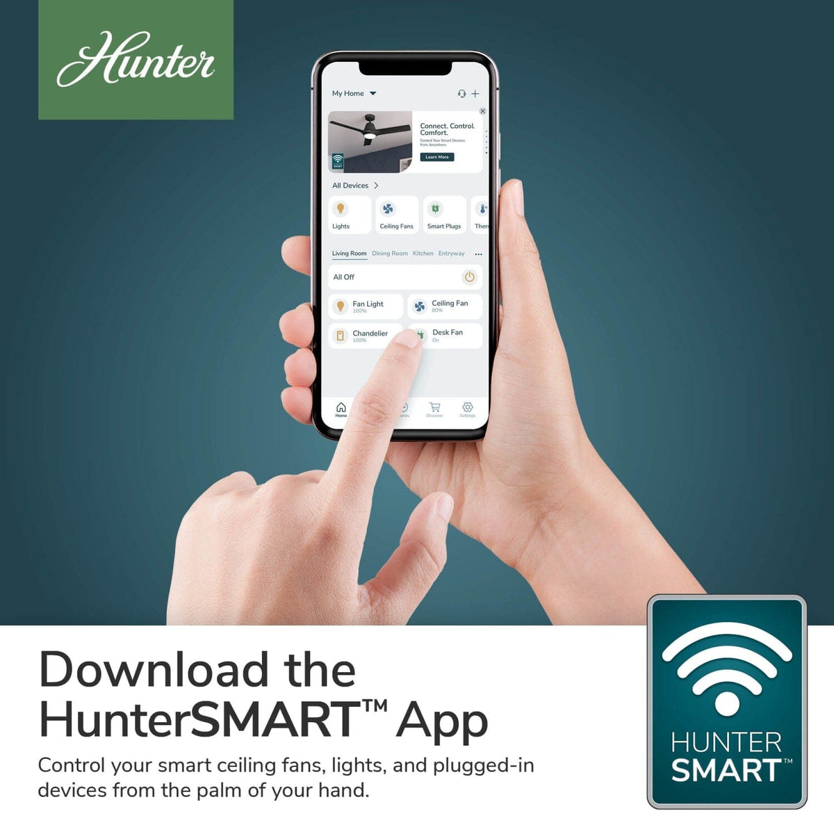 HunterSMART Smart Wall Panel - 99982 Ceiling Fan Accessories Hunter 