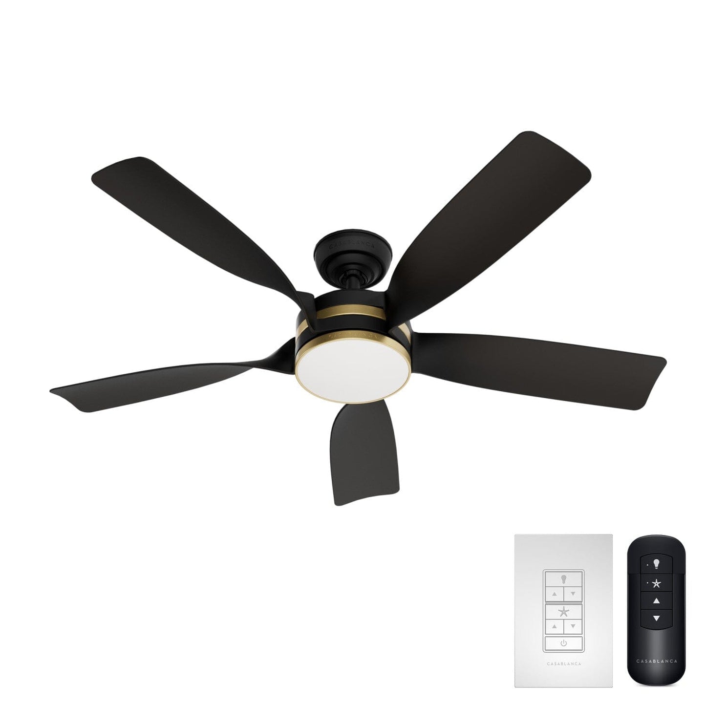 Julia Outdoor Energy Star DC with LED Light 52 inch with remote and wall control Ceiling Fans Casablanca Matte Black - Matte Black 