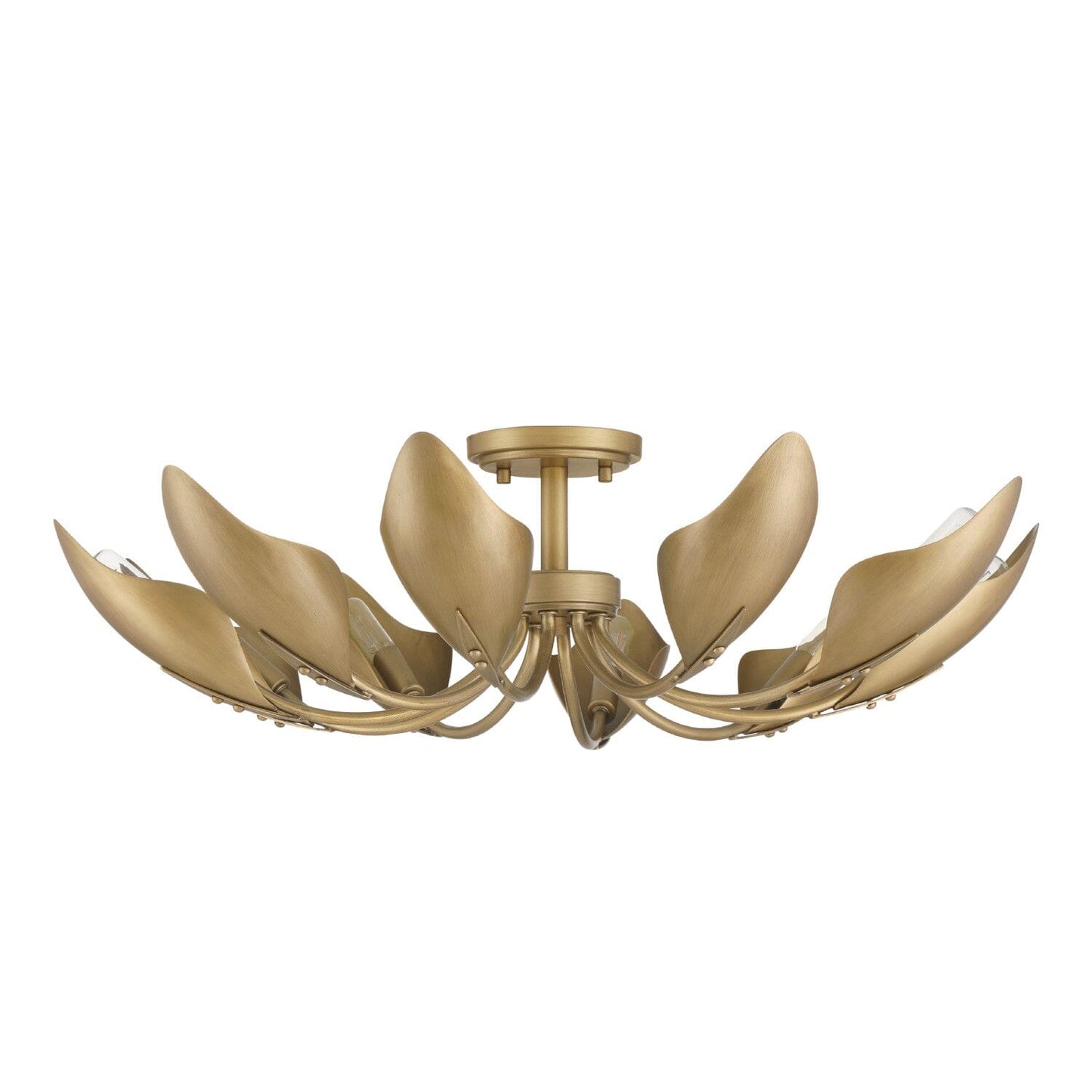 Juneway 10 Light Large 28 Inch Flush Chandelier Lighting Hunter Luxe Gold 