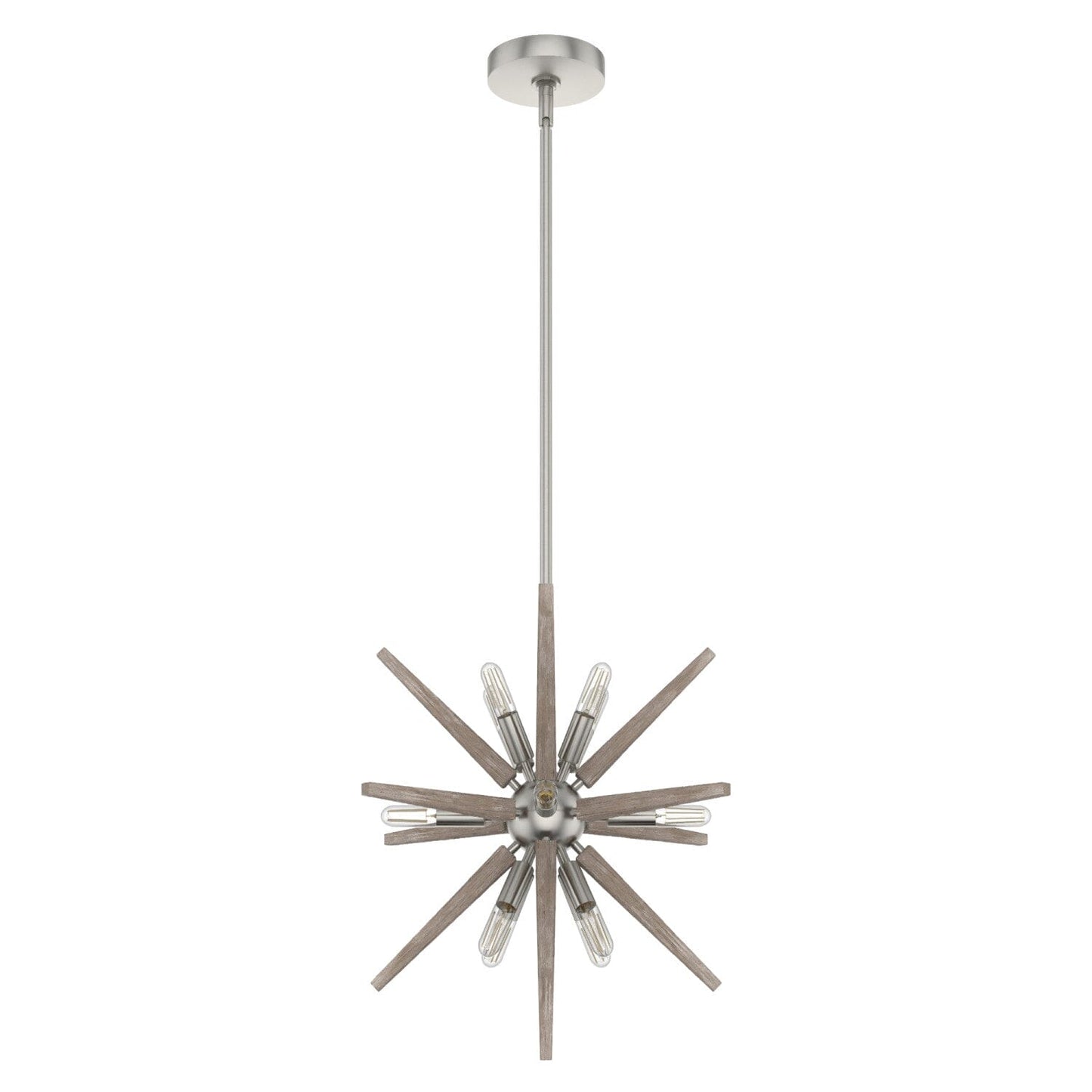 Jupiter Star 12 Light Pendant 18 inch Lighting Hunter Brushed Nickel - None 